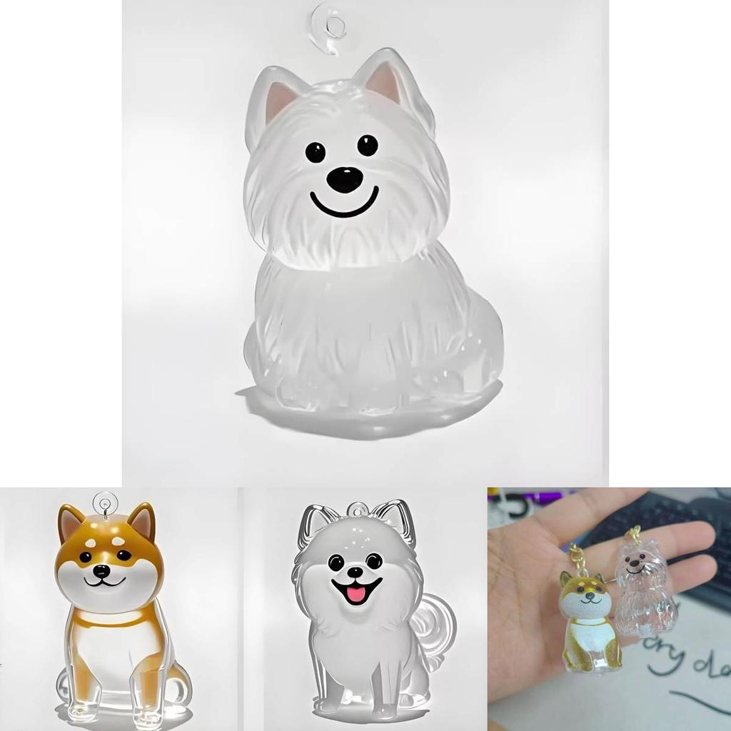 Pet Hair Storage Box Resin Cute Animal Keychain For Collectors And Giftgiving