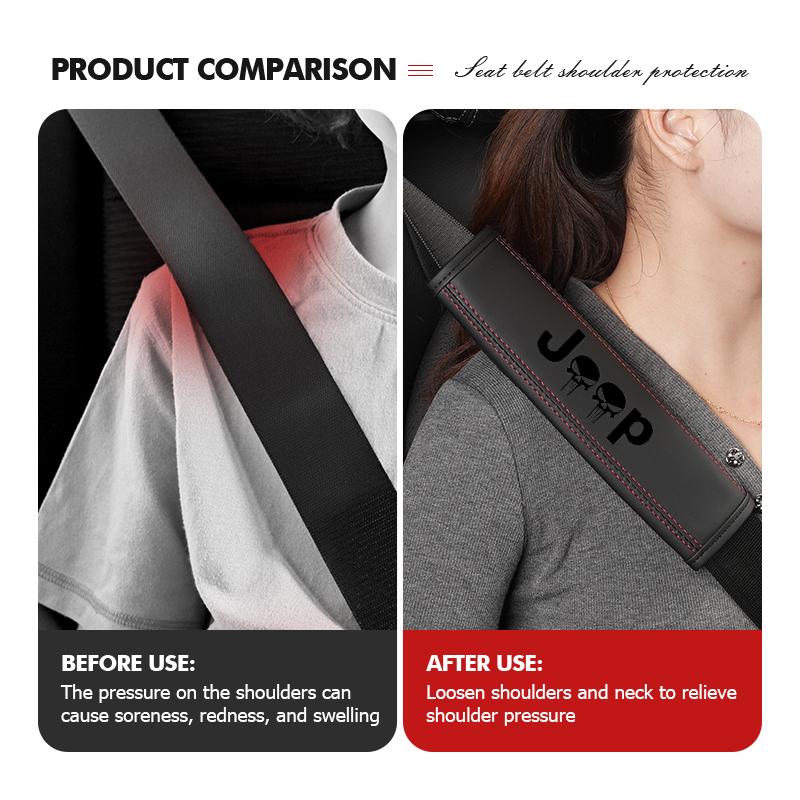 1/2PCS Car Seat Belt Shoulder Cover Comfort Safety Protect Pad Accessories For Jeep Compass Renegade Cherokee Wrangler JK AKQ1