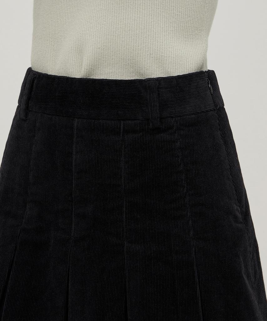 Musinsa Standard Woman Women'S Corduroy Pleated Mini Skirt [Black]