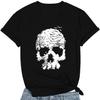 Футболки с черепом для женщин, готические футболки с принтом скелета, винтажные графические повседневные хлопковые топы, смешные спортивные футболки для тренировок
