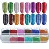 Holographic Powder Set Holo Silver Rub Dust Black Pink Chrome Nail Glitter Powder Laser Pigment For Nail DIY Manicure