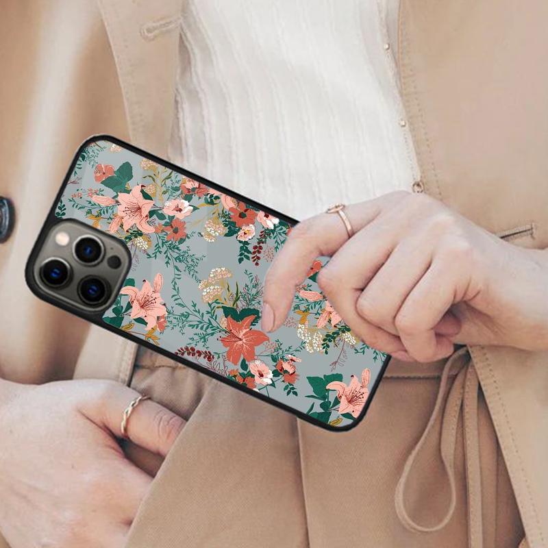 Painting Flowers Nature Leaves Magnetic Phone Case For APPLE iPhone 17 Air 16 14 13 12 Pro Max 15 Plus Wireless MagSafe Cover