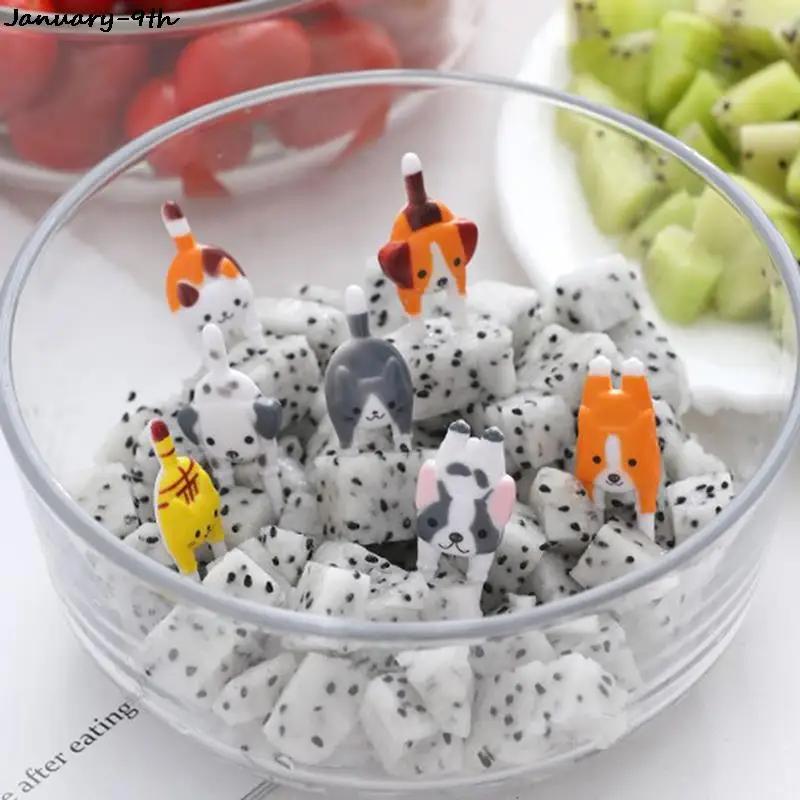Cartoon Fruit Fork Mini Animal Cartoon Food Picks Children Snack Cake Dessert Food Forks Lunch Accessories Party Decor