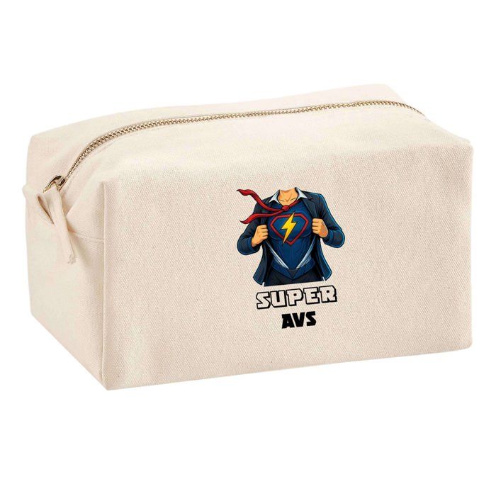 Trousse multifonction Super Avs Femme Cadeau Anniversaire Noël Collègue Idée Personnalisé | Trousse Scolaire Fournitures Bureau