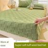 Утолщенная мягкая теплая простыня на резинке эластичный чехол для матраса пушистый коралловый флис постельное белье зимняя пара роскошная двуспальная кровать постельное белье