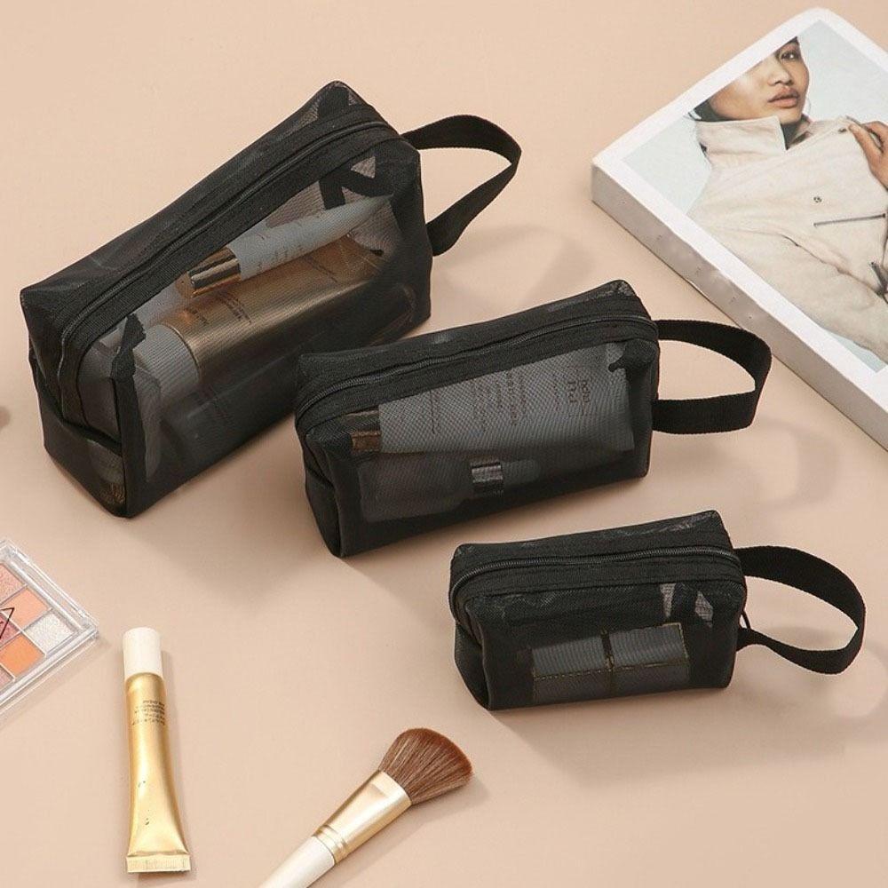 3PCS/SET Large Capacity Transparent Makeup Bags Multifunctional Handheld Makeup Pouchs Girls