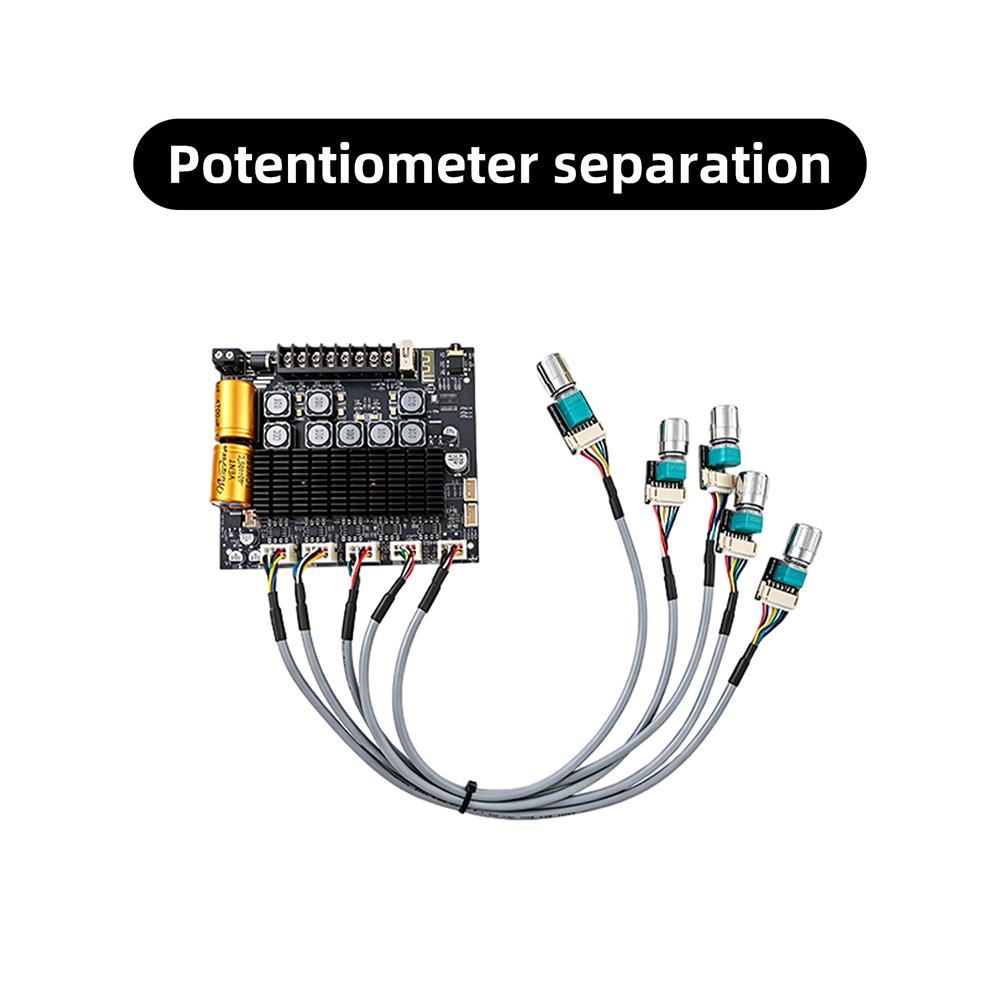 Улучшенная плата усилителя Bluetooth ZK-TB22 для двойного сабвуфера, DC 12-24V, 2.2 канала, 75W+75W+145W+145W, стерео, HiFi, динамик