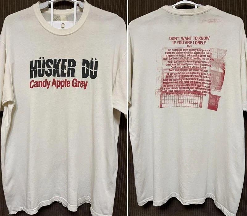 2 Стороны Husker Du Band Яблочно-серый Белый Футболка Унисекс HD924 Унисекс Футболка