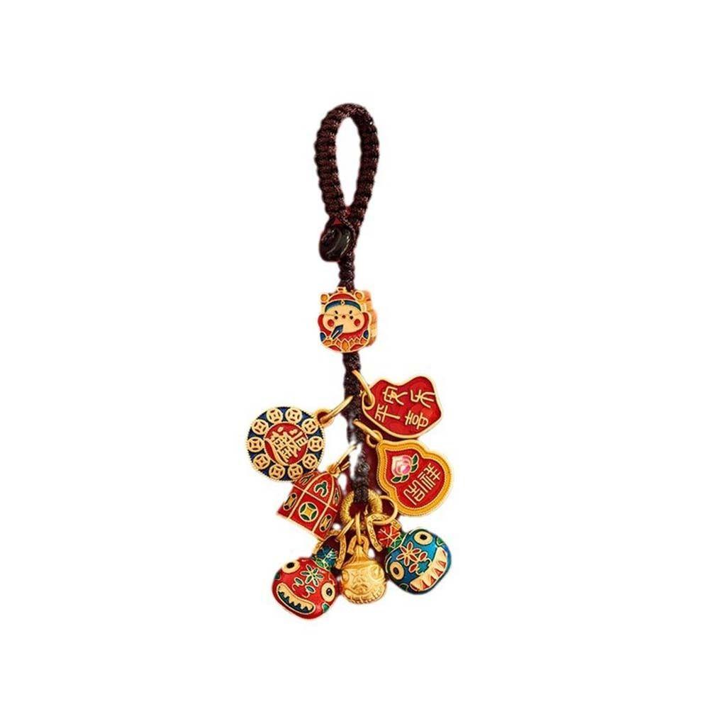 Китайский стиль автомобильные ключи подвески маленькая подвеска брелок ремешок счастливый Плутос счастливый брелок украшение
