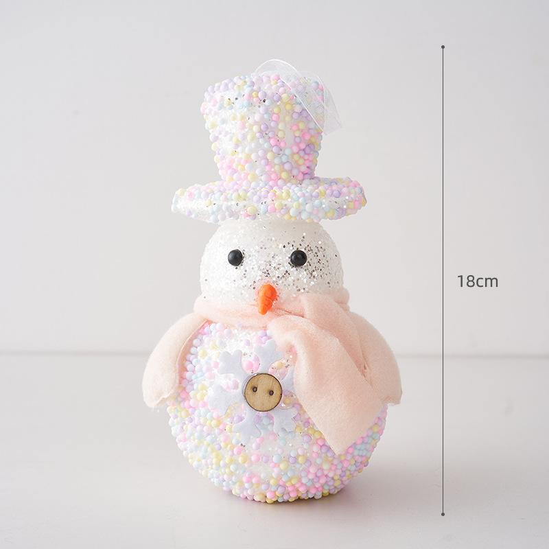 Christmas decorations pink candy Christmas cane snowman pendant Christmas tree decoration pendant window arrangement props