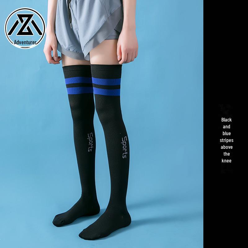 Trendy Over-the-Knee Compression Socks for Fitness, Yoga, Aerobics & Running - Stylish Two-Bar Design