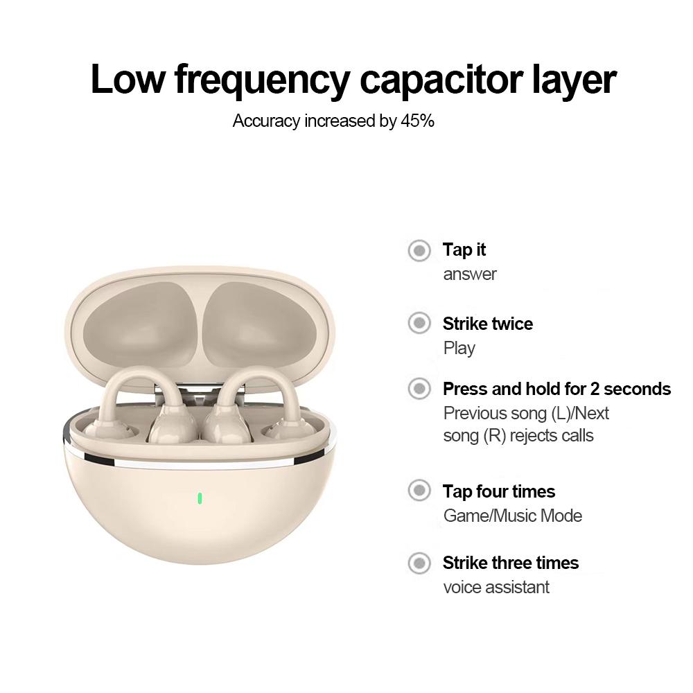 Беспроводные Bluetooth 5.4 Наушники с ушным креплением Водонепроницаемые Спортивные Гарнитуры Шумоподавление Hi-Fi Стерео Вкладыши для Смартфонов