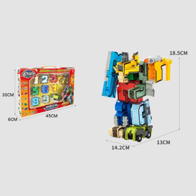 Строительные блоки с цифрами 0-9, деформирующий робот, игрушка в сборе, головоломка, детский подарок на Рождество и день рождения