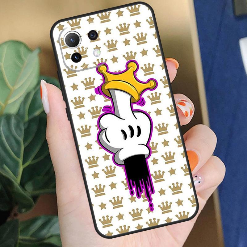 Cartoon Middle Finger Case For POCO F5 X3 X5 Pro F4 X4 F3 C65 M5s Cover For Xiaomi 13T 14 Pro 11T 12T 12 13 Lite