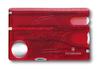 VICTORINOX SwissCard Nail Care Translucent with 13 Functions Nail Glass Nail Aid Tool, Red, (Nail File, Polisher, File, Scissors), Emergency/First