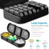 Weekly Pill Organizers 21 Grids 3 Times A Day Moisture-Proof Pill Box With PU Leather Case For Store Vitamin Medicine Fish Oils