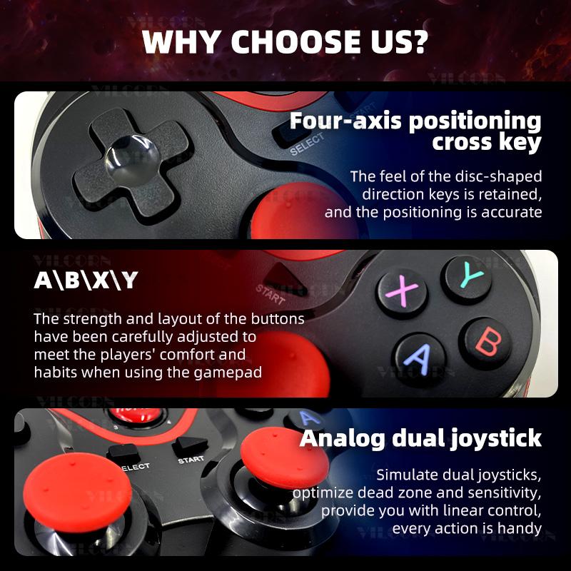 X3 беспроводной мобильный игровой контроллер для IOS/Android/планшета/ПК/Switch/PS3/PS4/Steam Gamepad BT3.0 джойстик с держателем коробки