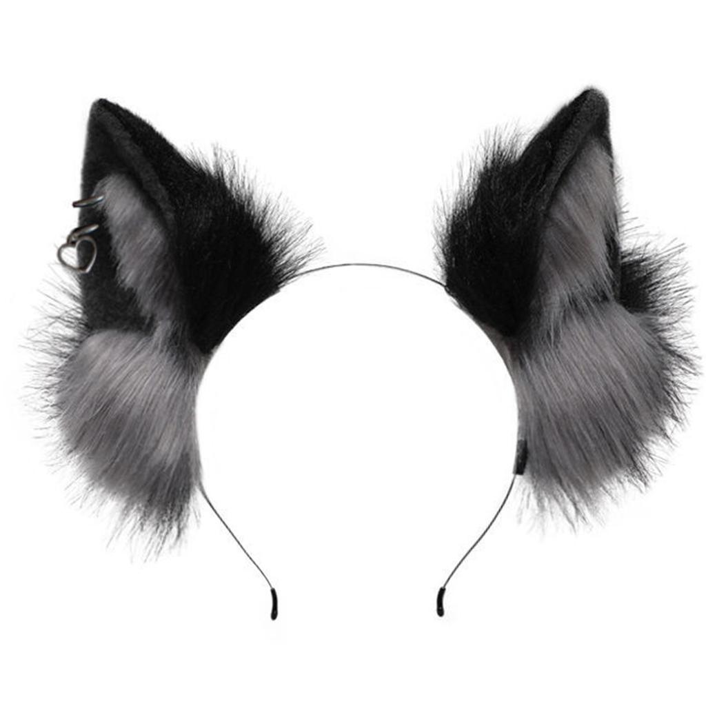 Handmade Wolf Ear Headband Kitten Girls Cosplay Accessories Beast Ears Fursuit Masquerade Halloween Cosplay Party