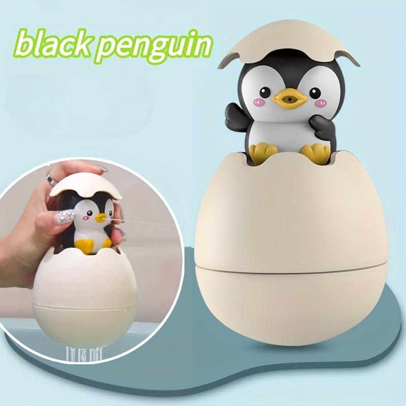 Shower Toys - Cute Duckling & Penguin Egg Toys with Water Spray for Bath Time Fun, Soft Plastic, Ideal for Infants