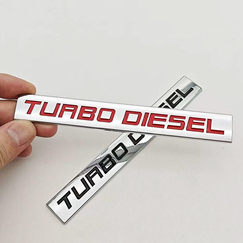 3D Chrome Metal Car Sticker Logo TURBO DIESEL Emblem Rear Trunk Fender Badge Decal For Isuzu Kia Hyundai Toyota Ford Accessories