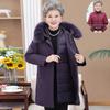 Mom's Mid-Length Down Jacket with Detachable Fox Fur Collar - Winter Coat for Middle-Aged and Elderly Women