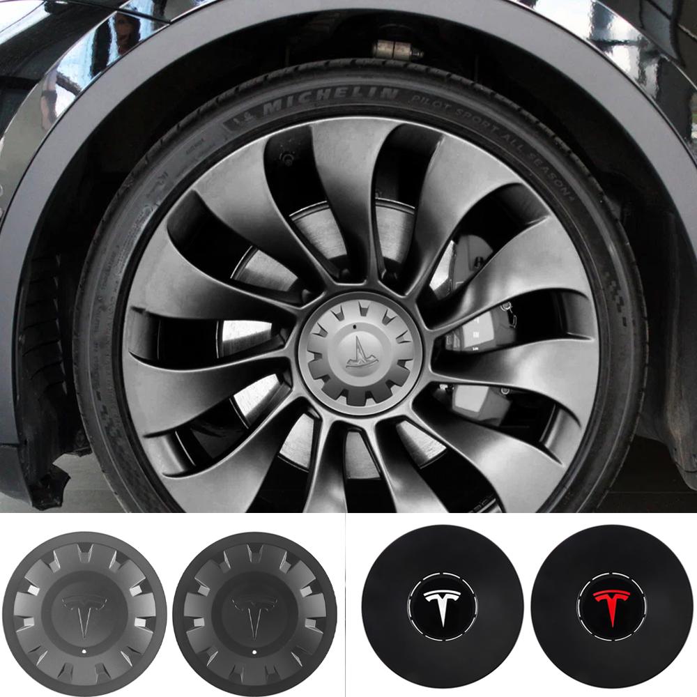 For Tesla Model Y 20/21 inch high-performance version 2021-2023 4pc Car Wheel Center Caps Replacement Hub Covers Car Accessories