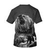 Short Sleeve Plus Size Summer Tee Men Outfit Animal Bear 3d Print T Shirts Mens Casual Sportwear T Shirt Male