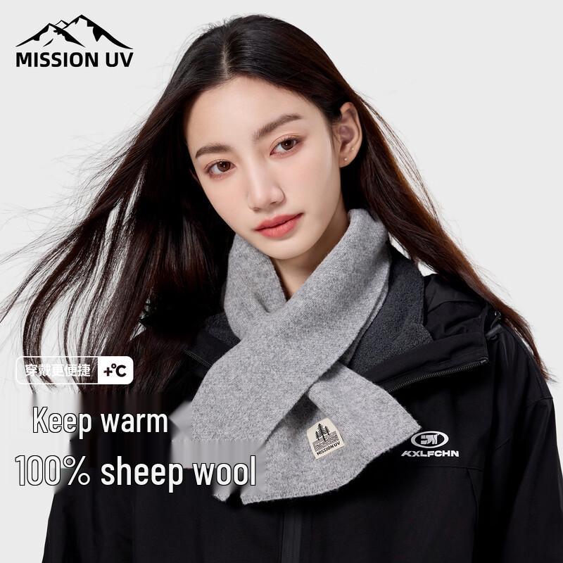 MISSION UV Women's Pure Wool Neck Warmer Scarf