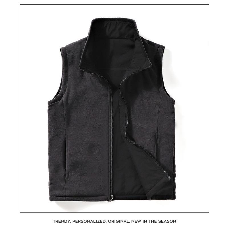 Men S Reversible Fleece Lined Vest Plus Size Casual Outerwear