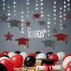 Cheerland 2026 Burgundy Graduation Decorations Black and Maroon Graudation Garland Congrats Grad Banner Cap Grad Party Decor Prom Decoration Silver