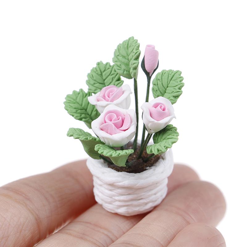 1:12 Dollhouse Miniature Flowers For Dollhouse Room Living Room Decor Toy