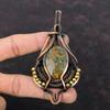 Спессартин Гранат в известняке Кулон Медная проволока Кулон Медные украшения ручной работы Подвеска с драгоценным камнем Ювелирные изделия в проволочной обертке Для подарка