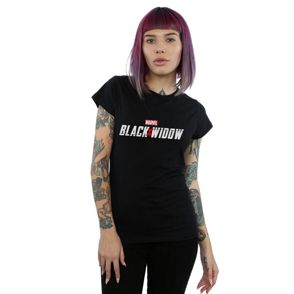 Marvel Womens/Ladies Black Widow Movie Logo Cotton T-Shirt