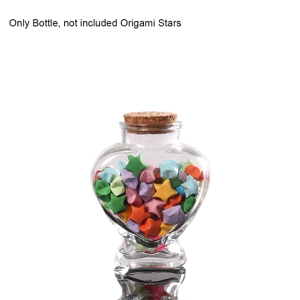 Peach Heart Shape Wishing Bottle Craft Storage Bottle Creative Drift Bottle  for Home