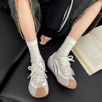 Розовые балетки в стиле ретро женские новинка весны 2025 года универсальные спортивные низкие кроссовки Forrest Gump