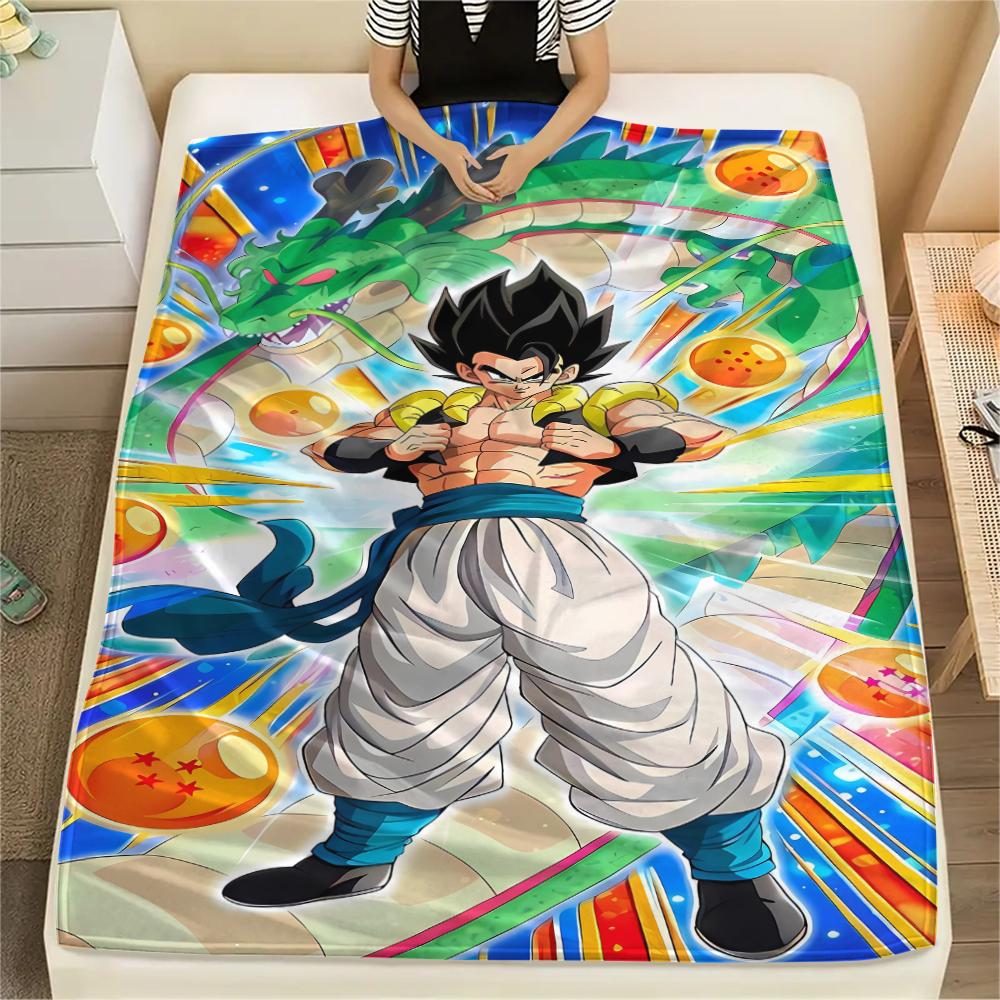 Фланелевое одеяло с принтом персонажей Dragon Ball, Высококачественное, Удобное для всех сезонов, Декор для дома, Тепло и уют, Идеально для рождественских подарков