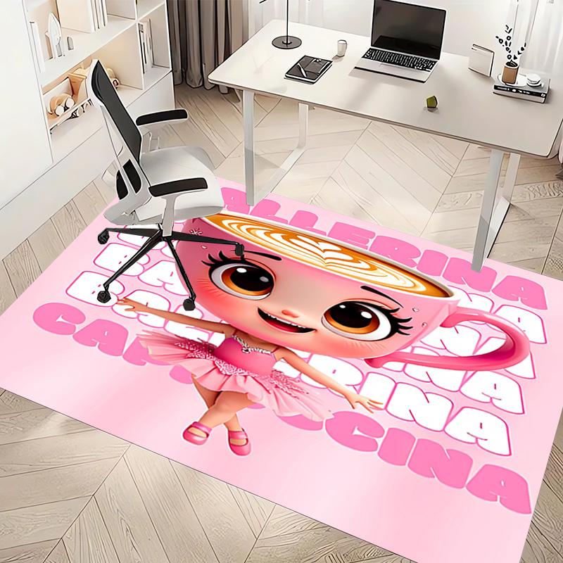 1pc Ballerina Cappuccina Print Area Rug - Soft, Washable Non-Slip Indoor Mat, Living Room, Home Office Decorative Rug,Office Decorative