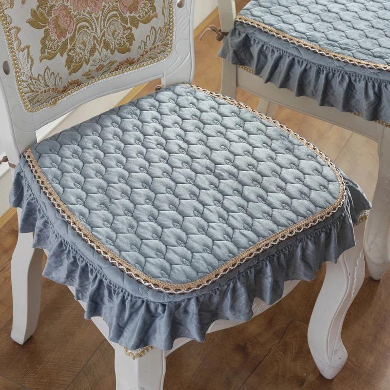 Кружевная подушка для обеденного стула 43*45 см, подушки для сидения, офисный коврик, табурет, подушка для сиденья, теплая плюс толстая подушка