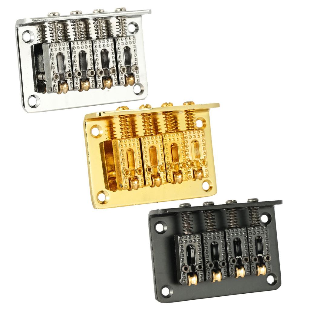 4 String Cigar Box Guitar Bridge, Electric Guitar Bridge Tailpiece Top Load Fixed Hardtail Saddle Cigar Box Guitar Parts