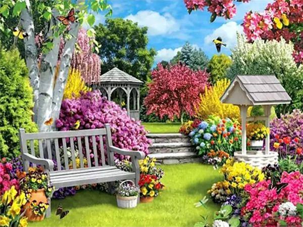 5D Diy Алмазная картина Дерево Цветущая вишня Полная квадратная круглая вышивка Мозаика Природный пейзаж Домашний декор