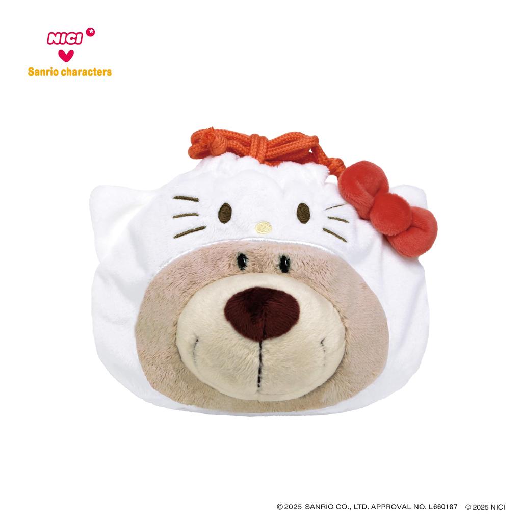 NICI x Sanrio Персонажи Фигурка Сумка-косметичка Медвежонок Любовь Коричневый x Хелло Китти
