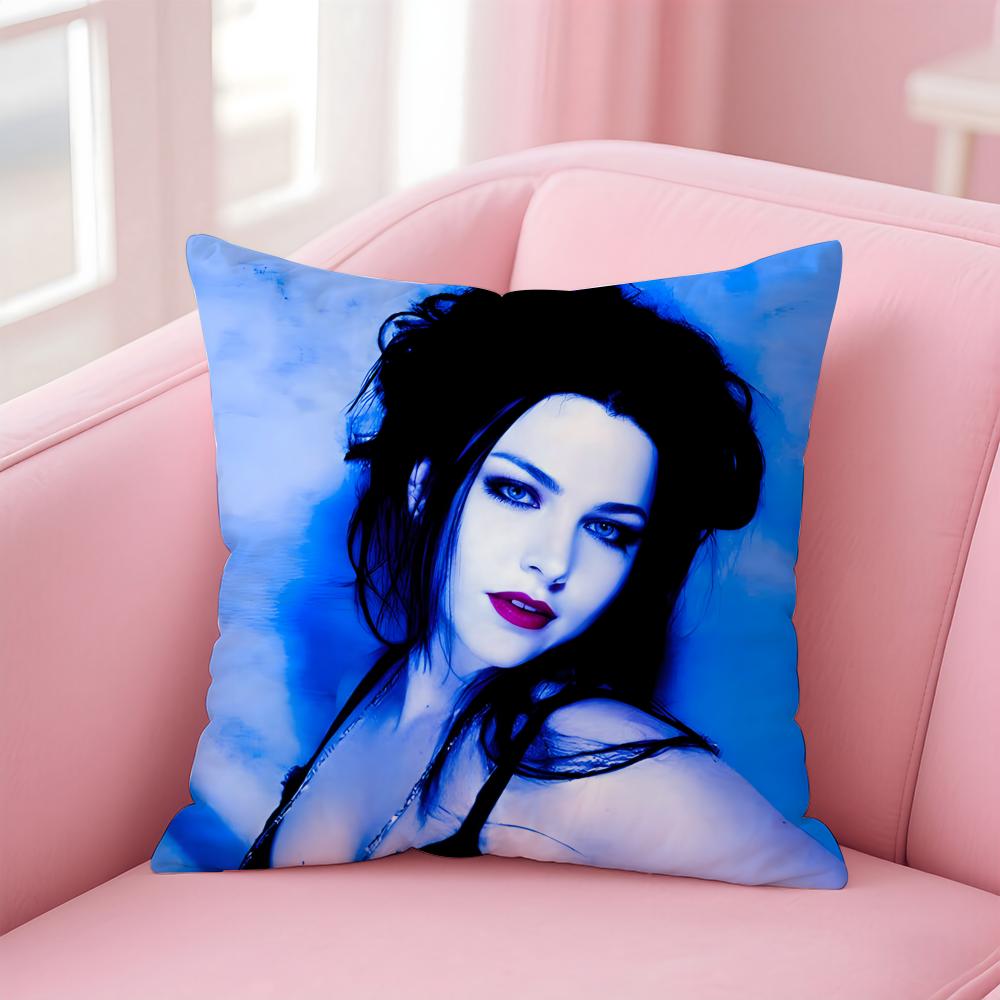 American Sexy Singer Evanescence AAmy Lee Cushion Cover Pillow Case Soft Skin Friendly Fabric  Concealed Zipper