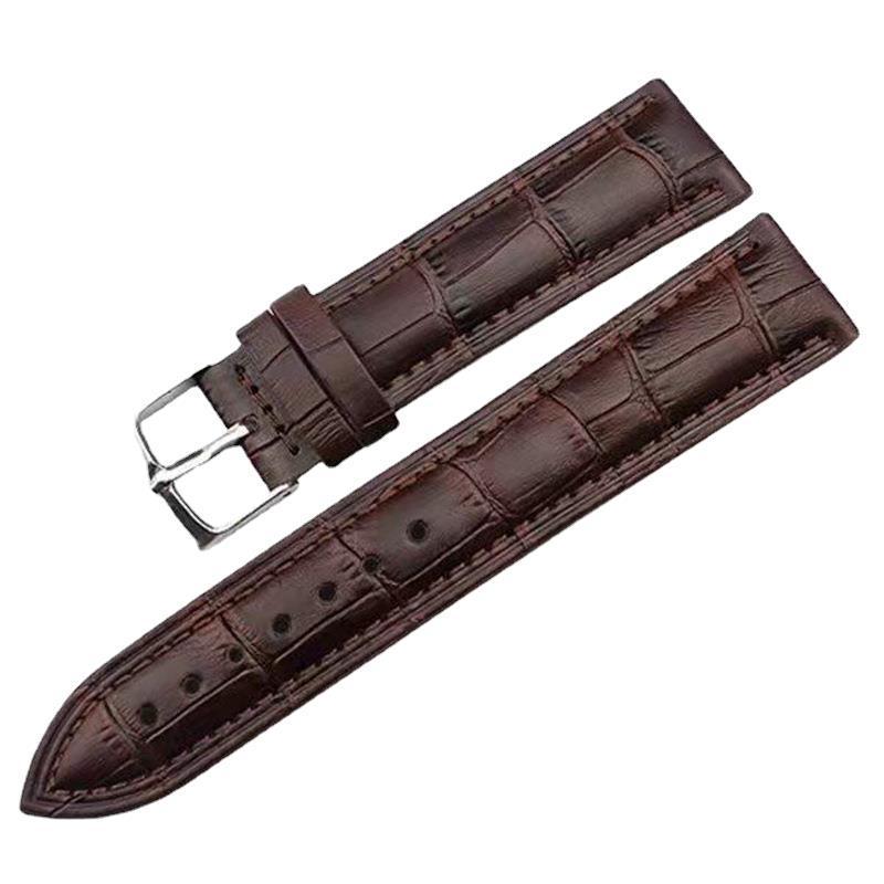 Элегантный ремешок для часов из черно-коричневой кожи: Варианты бамбукового ПУ 12/14/16/18/20 мм