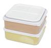 Sanko Plastic Rio Pack Ланч-бокс с 2 боковыми защелками Ш x Г x В Коробка/Контейнер для пикника, 2-ярусный, Тарелки, Бежевый, Прибл.. 8.2" 7.7" 5.8"