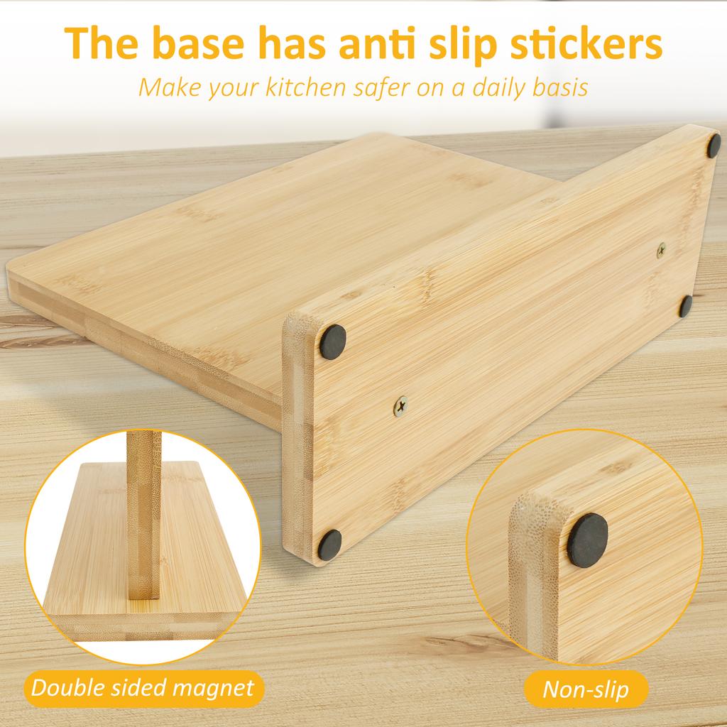 Деревянный магнитный держатель для ножей с противоскользящим основанием, двухсторонний универсальный держатель для ножей, подставка для ножей для набора ножей, кухонный инструмент для столешницы