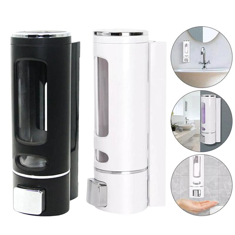 400Ml Shower Soap Dispenser Wall Mounted Shampoo And Conditioner Dispenser Adhesive Handwashing Fluid Dispenser