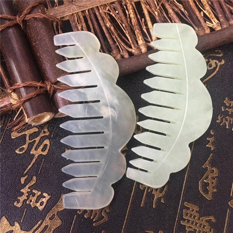 1Pc Nature Jade Comb Massage Spa Acupuncture Head Treatment Gua Sha Board