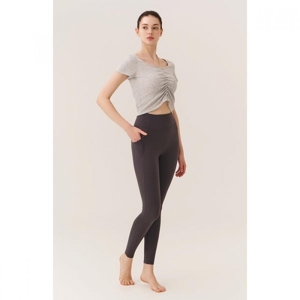 Huit Short Sleeve Tee Front Shiring Halter Neck Htwts5k05t