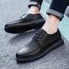 Новые универсальные мужские повседневные туфли на шнуровке, весенние британские трендовые деловые кожаные туфли