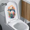 Наклейка на унитаз с морскими животными, съемная самоклеящаяся водонепроницаемая наклейка из ПВХ для гостиной, настенное искусство, подводный мир, украшение для крышки унитаза для ванной комнаты.